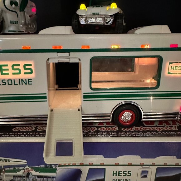 Hess Recreation Van Dune Buggy Motorcycle Lights 1998 Loading Ramp Friction Moto - Picture 5 of 10